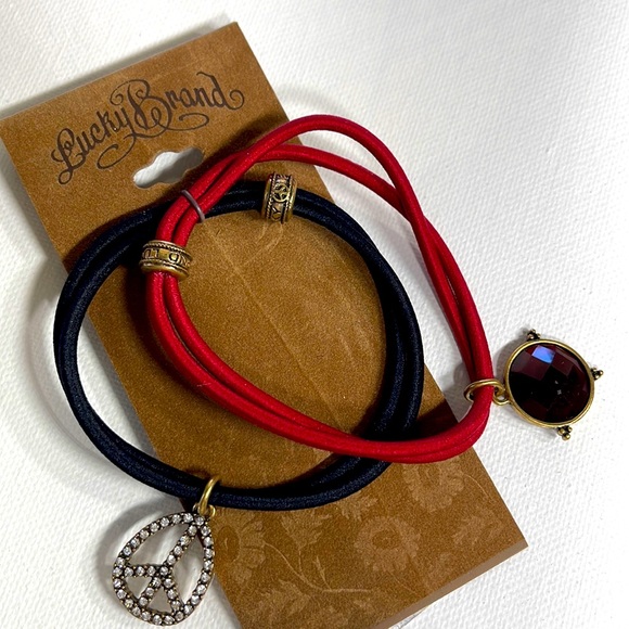 Lucky brand stretchy band bracelet bling peace sign new fashion bracelets - Picture 1 of 9